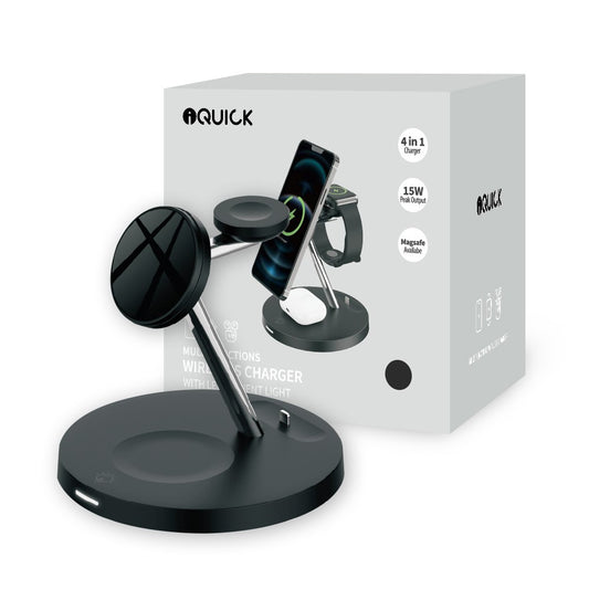 iQuick Multi Functions Wireless Charger With LED Ambient Light