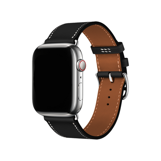 Apple Watch Faux Leather Band Black