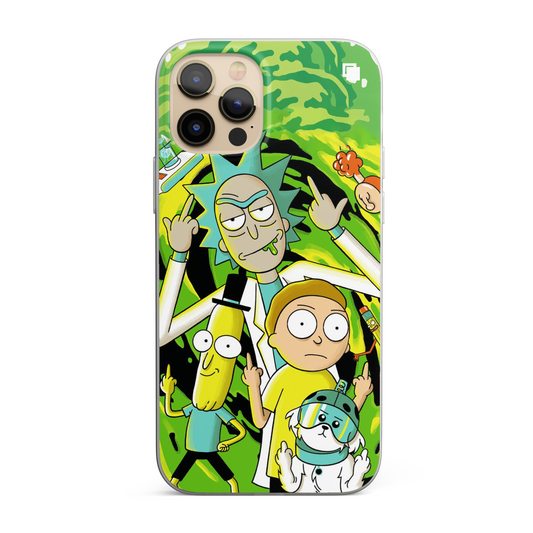 iPhone CP Print Case Rick & Morty Middle Fingers Up